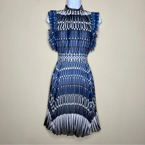 KATE SPADE Madison Avenue Deco Stephana Dress in Rich Navy - NJMU9357 - Sz 0 - Picture 5 of 13